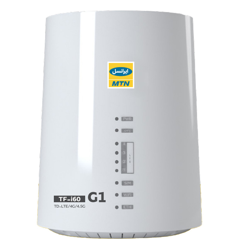 مودم 4.5G/TD-LTE ایرانسل مدل TF-i60 G1 به همراه سیم کارت دوقلو و 100 گیگابایت اینترنت 3 ماهه