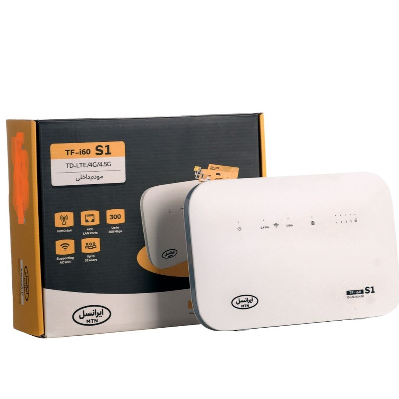 مودم 4G/TD-LTE ایرانسل مدل TF-i60 S1 به همراه سیمکارت و 800 گیگابایت اینترنت یکساله