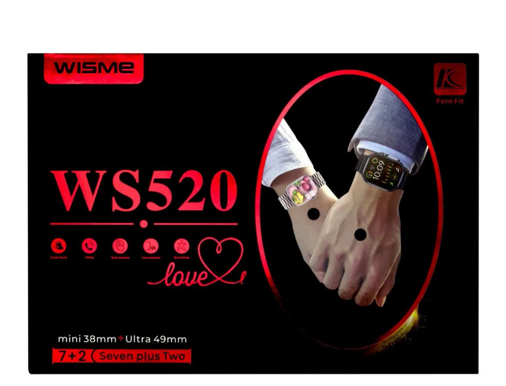 پخش عمده پک ساعت دوتایی طرح اپل واچ مدل WS520 + هفت بند